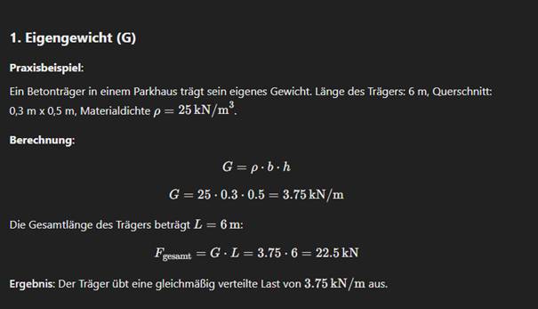 Eigengewicht Formel